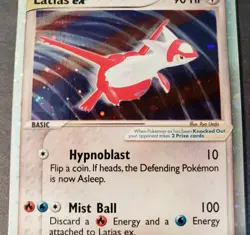 Latias ex 93/97 Holo Partial SWIRL Rare EX Dragon Pokemon Card Light Play + - Image 3