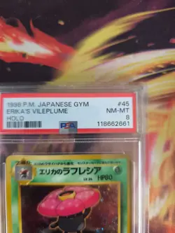 Pokemon Card Erika's Vileplume Giflor Holo Japanese Gym heroes 1998 PSA 8 - Image 4