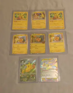 Pokemon Pikachu Lot 10 Cards Full Art Illustration Rare Mint NM Stocking Stuffer - Image 3