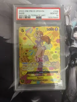 Nami OP08-106 SP Emperors in the New World One Piece Card English, PSA10 - Image 1