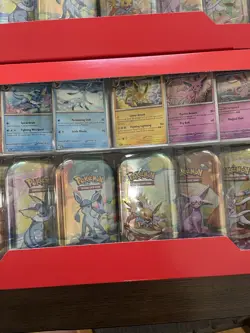 Pokemon Prismatic Evolutions 8 Mini-Tins Bundle x 2 LOT with Promo Cards Costco - Image 3