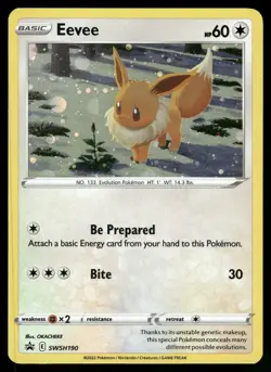 Eevee #SWSH190 Pokemon SWSH: Sword & Shield Promo Card Cosmos Holo LP - Image 1