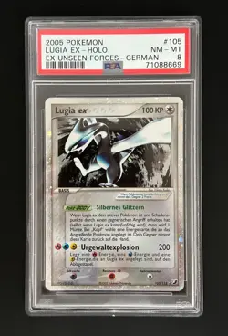 Lugia ex PSA 8 105/115 ex Unseen Forces 2005 German Pokemon Card - Image 1