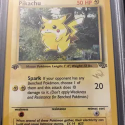 1999 WOTC POKEMON JUNGLE PIKACHU #60/64 1ST EDITION W STAMP DUELIST PROMO PSA 8 - Image 3