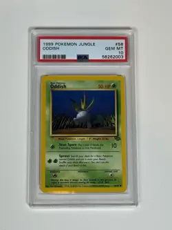 1999 Pokemon Jungle Oddish #58/64 PSA 10 - Image 1
