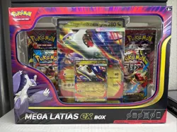 NEW Pokemon TCG Mega Evolution Mega Latias EX Box 4 Booster Packs Promo DRI MEG - Image 1