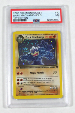 2000 Pokemon Rocket DARK MACHAMP HOLO 1st Edition 10/82 PSA 7 NM SWIRL - Image 1