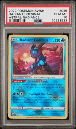 Pokemon TCG Radiant Greninja 046/189 Swsh10: Astral Radiance Holo PSA 10 - Image 1