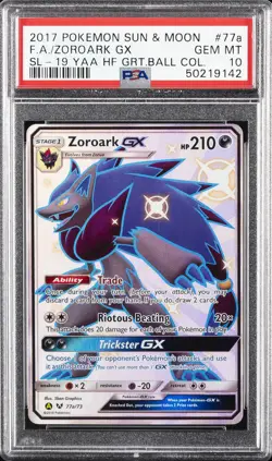 2017 POKEMON SUN & MOON SHINING LEGENDS #77A FULL ART/ZOROARK GX PSA 10 - Image 1