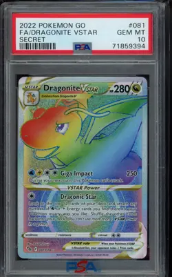 Dragonite VSTAR (Secret) 081/078 Pokemon GO Holo PSA 10 - Image 1