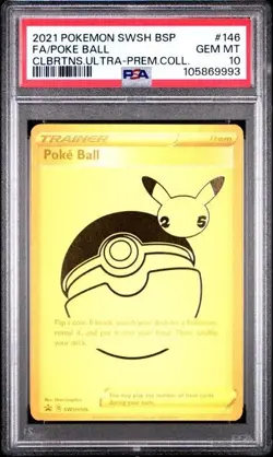PSA 10 - 2021 Pokemon Celebrations Ultra-Premium Collection UPC POKE BALL #146 - Image 1