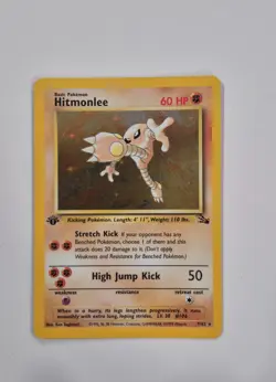 1999 Pokemon Fossil 7 Hitmonlee-holo 1st Edition - Image 1