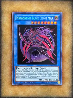 Yugioh Magician of Black Chaos MAX TN19-EN002 Secret Rare Limited Edition LP - Image 1