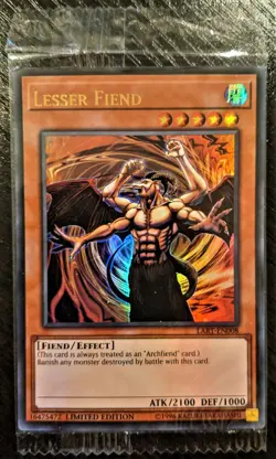 YuGiOh Lesser Fiend Ultra Rare Limited Edition LART-EN008 Lost Art Sealed - Image 1