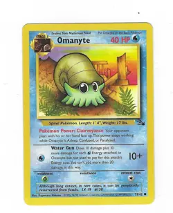 Omanyte 52/62 Pokemon Fossil 1999 Unlimited Common WOTC Card LP - Image 1