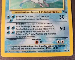 MP! - Articuno 2/62 Fossil Holo Rare Pokemon Card See Pictures Fast Shipping - Image 2
