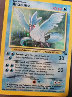 MP! - Articuno 2/62 Fossil Holo Rare Pokemon Card See Pictures Fast Shipping - Image 5
