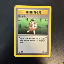 Recycle 61/62 Fossil Regular 1st Edition Pokemon TCG Trainer Card - Image 1