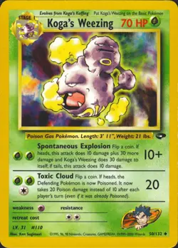 Koga's Weezing 50/132 Unlimited Gym Challenge Pokemon Card NM - Image 1