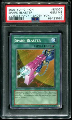 PSA 10 Spark Blaster Duelist Pack Jaden Yuki 2006 Yu-Gi-Oh! DP1-EN020 POP 1 - Image 1