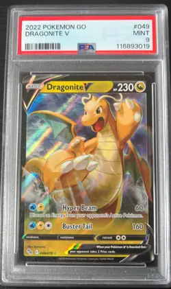 POKEMON TCG 2022 DRAGONITE V HOLO ULTRA RARE CARD POKEMON GO PSA 9 - Image 1