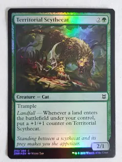 Territorial Scythecat #213 Zendikar Rising Foil Magic the Gathering - Image 1