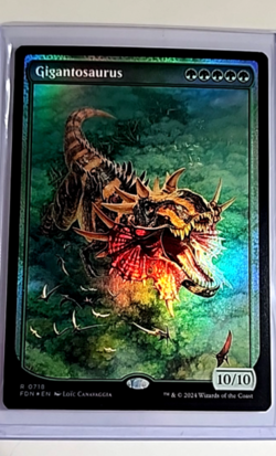 2024 MTG Magic The Gathering FDN Foundations Full Art Foil #718 Gigantosaurus - Image 1