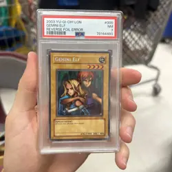 Yu-Gi-Oh! 2003 Labyrinth of Nightmare GEMINI ELF Reverse ERROR LON-000 PSA 7 - Image 1