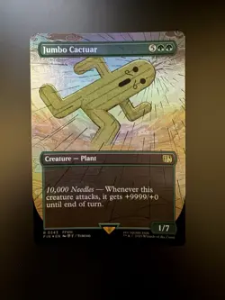MTG Final Fantasy English Jumbo Cactuar Borderless 0343 Foil - Image 1
