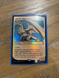 Magic the Gathering Ancient Silver Dragon Foil NM Battle for Baldur’s Gate X1 - Image 1