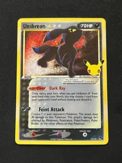 Pokemon Umbreon Star 17/17 Celebrations: Classic Collection Holo NM - Image 1