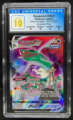 2022 Pokemon SW&SH Silver Tempest Rayquaza VMAX Rare #TG20 CGC 10 Pristine - Image 1