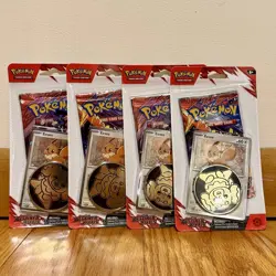 4 Pokemon Destined Rivals Blister Pack With Coin And Eevee Promo! - Image 1