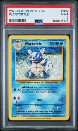 2023 Pokemon Wartortle Holo 002/034 Classic Blastoise PSA 9 MINT -75 - Image 1