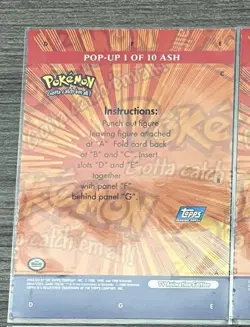 Pokemon 2000 Topps Ash 1/10 Pop-Up TV Animation Series - Image 2
