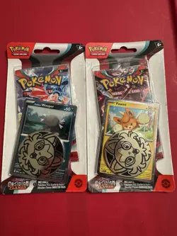 Pokemon TCG OBSIDIAN FLAMES PAWMI & WOOPER Checklane Sealed Blister Packs - Image 2