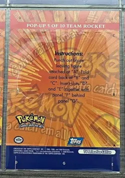 Pokemon 2000 Topps Team Rocket 5/10 Pop-Up TV Animation Series - Image 2