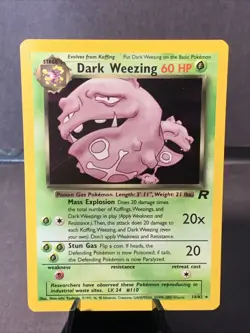 Pokemon TCG Dark Weezing #14/82 Team Rocket Unlimited Holo Rare WOTC VTG 2000 NM - Image 1