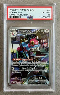 PSA 10 GEM MINT Pokemon Porygon-Z 214 Paradox Rift 2023 IR Full Art Rare Low Pop - Image 1