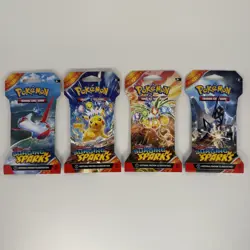 Pokemon Scarlet & Violet Surging Sparks Sleeved Booster Pack Set - 4 Pack Arts - Image 1