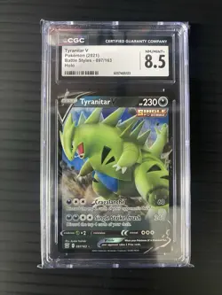 Cgc Graded Nm/Mint 8.5 2021 Pokemon Tyranitar V Battle Styles Holo - Image 1