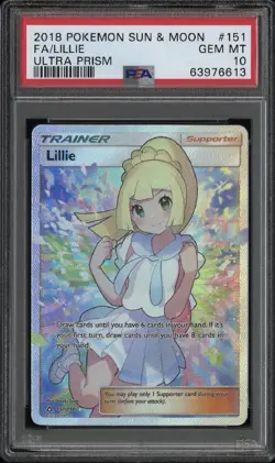 2018 POKEMON SUN & MOON ULTRA PRISM #151 FULL ART/LILLIE PSA 10 - Image 1