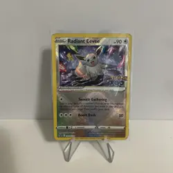 Pokemon TCG-Radiant Eevee-SWSH230 Pokemon GO-Black Star Promo-NM-Damaged - Image 1