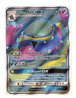 Alolan Muk GX (Full Art) 138/147 Ultra Rare Holo SM - Burning Shadows Pokemon LP - Image 1