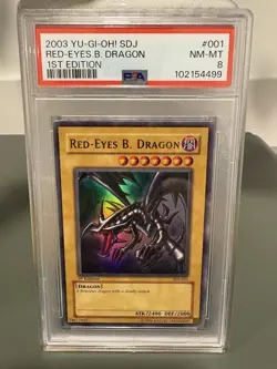 2003 YU-GI-OH! STARTER DECK JOEY 1ST EDITION #001 RED-EYES B. DRAGON PSA 8 NM-MT - Image 1