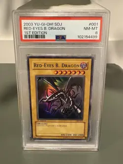 2003 YU-GI-OH! STARTER DECK JOEY 1ST EDITION #001 RED-EYES B. DRAGON PSA 8 NM-MT - Image 3