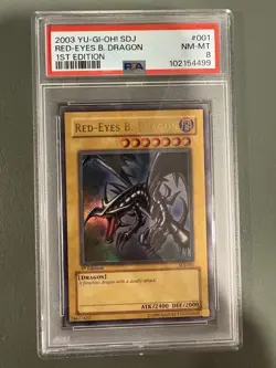 2003 YU-GI-OH! STARTER DECK JOEY 1ST EDITION #001 RED-EYES B. DRAGON PSA 8 NM-MT - Image 4