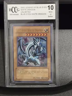 Yu-Gi-Oh! Blue Eyes White Dragon 2002 LOB-001 Beckett BCCG 10 *wavy* - Image 4
