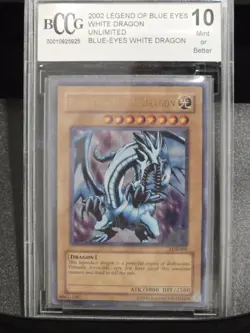 Yu-Gi-Oh! Blue Eyes White Dragon 2002 LOB-001 Beckett BCCG 10 *wavy* - Image 5