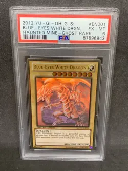 Yu-Gi-Oh Blue Eyes White Dragon Ghost Rare GLD5-EN001 PSA 6 EX-MT Haunted Mine - Image 1